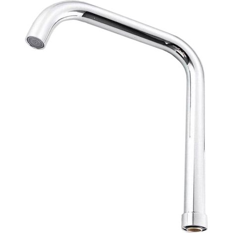 Bec de Robinet de Cuisine en Acier Inoxydable - Grand Tuyau en Forme de J avec Bouchon en Laiton (1/4)