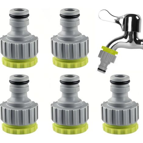 6 PCS Adaptateurs de Tuyau D'arrosage, en Plastique 1/2" et 3/4", Raccord de Tuyau d'Arrosage Universel 2 en 1, Filetage à Vis de Jardin pour Robinet, Idéal pour Irrigation et Nettoyage (1/5)