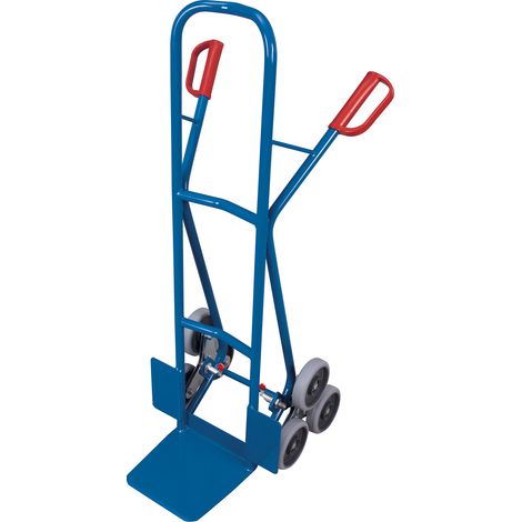 VARIOfit Treppenkarre 200kg Tragkraft mit 2 dreiarmigen Radsternen Maße 610x630x1310mm Anthrazitgrau RAL 5016