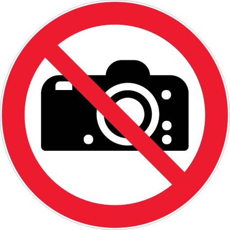 Panneau Appareil photo interdit - Rigide Ø180mm - 4041247