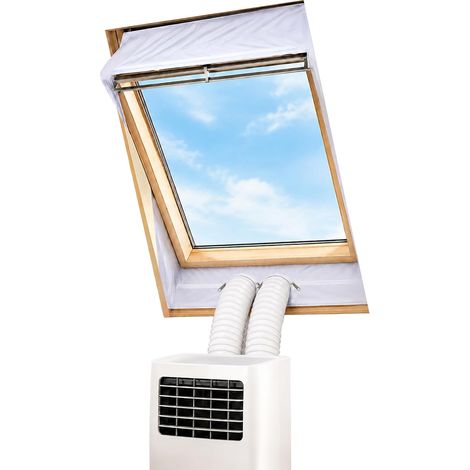 Joint d'étanchéité pour climatiseurs, 2 x 380 cm, pour fenêtres de toit et fenêtres basculantes, à double ouverture, joint de fenêtre pour climatiseurs mobiles, Hot Air Stop avec fermeture à glissière (1/5)