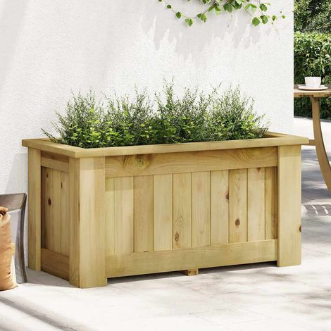 Jardinière, Pot de Fleurs d'extérieur, Lit surélevé 100x50x50 cm Bois de pin imprégné OIB2877E (1/5)