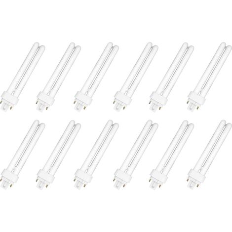 ORION91oficial® - Pack X 12 Bombillas de Bajo Consumo, T4 PL 2 Tubos, G24Q-3 (4 Pin), 26W Equivalente a 120W, 1456 lúmenes, 2700K, Luz Blanco Cálido, eficiencia energética A+, 8000 Horas - 14,5 x 2,5 (1/5)