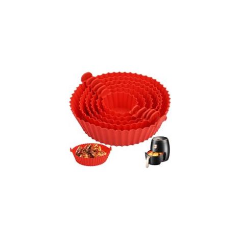 Houhence – Stampo in silicone per friggitrice ad aria – Set da 6 – Resistente al calore da -40°C a 230°C – Adatto per forno e microonde – Crezuo