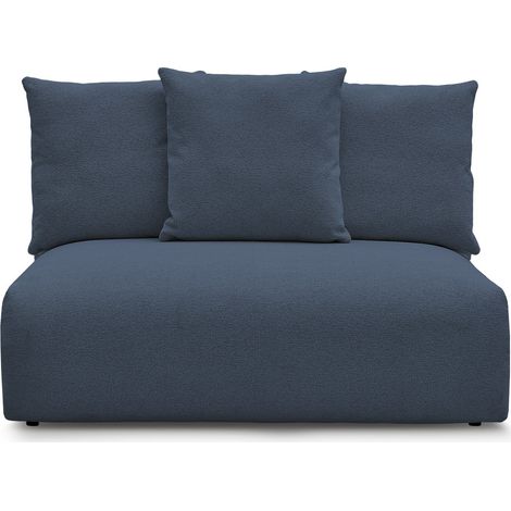 BOBOCHIC - Chauffeuse 2 places sans accoudoir pour canapé modulable VOLTAIRE tissu chiné   Bleu foncé (1/5)