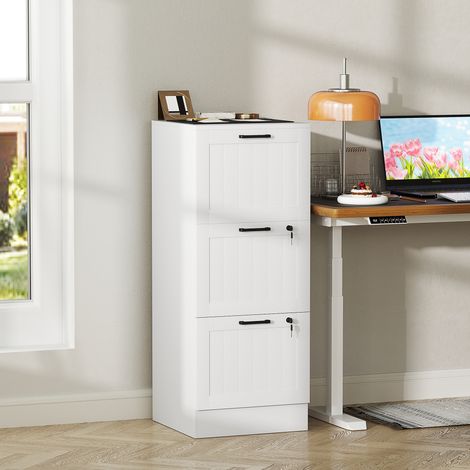 Mueble Archivador con 3 Cajones Cajonera para Escritorio con Rieles Colgantes Ajustables para A4 y Carta Blanco (1/5)