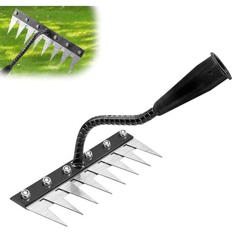 Rateau De DéSherbage,8 Teeth Carbon Steel Garden Weeding for Gardening,Rateau De Jardin en Acier Au Carbone,râteau en Fer,Râteau De Jardin,pour Jardinage et désherbage, râteau (1/5)