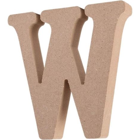 MINKUROW Letras Decorativas de Madera (W) Color Original 26 Alfabeto Opcional para Deco Nombre Infantil Boda Fiesta de Cumpleaños Decoración del Hogar y Dormitorio (1/5)