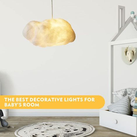 Plafonnier Nuage Blanc Design Moderne Coton Scandinave Chambre Enfant Fille Salon Hotel Restaurant 30x20cm (1/3)