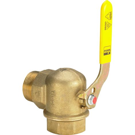 Viega robinet à tournant sphérique pour compteur de gaz 525125 R/Rp 3/4, laiton, angle, pour compteur de gaz à deux prises