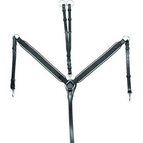 Pony, Marrone Scuro: Pettorale inglese con elastico con martingala regolabile e fibbie inox
