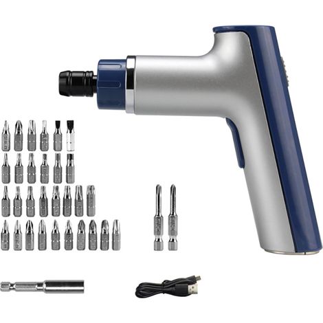 Kit de mini tournevis électrique rechargeable, tournevis portable sans fil, puissant, pour usage domestique. (1/5)
