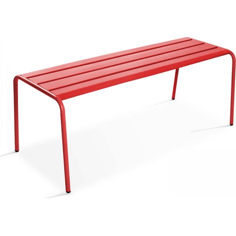 Banc d'intérieur en métal rouge - Palavas