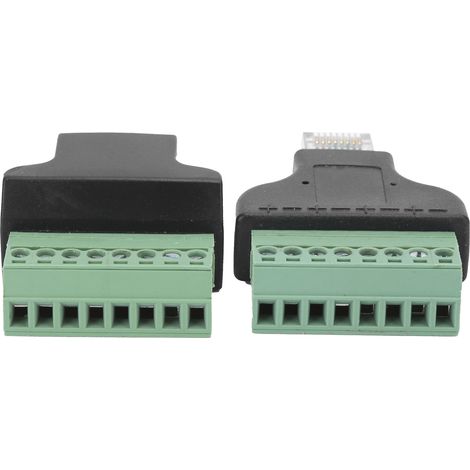 adaptateurs RJ45 femelle mâle vers bornier à vis 8 broches pour vidéosurveillance numérique (DVR)