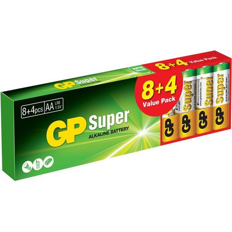 Super-Alkaline-Batterie AA LR6 1,5 V 12 Stück - GP15A-U12 (1/2)
