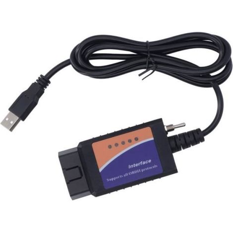 Outil De Diagnostic OBD2 - ELM327 - Firmware V1.5 - Puce PIC18F25K80 - USB - Compatible Voitures Ford Focus Kuga Mondeo - 1 Pièce (1/4)
