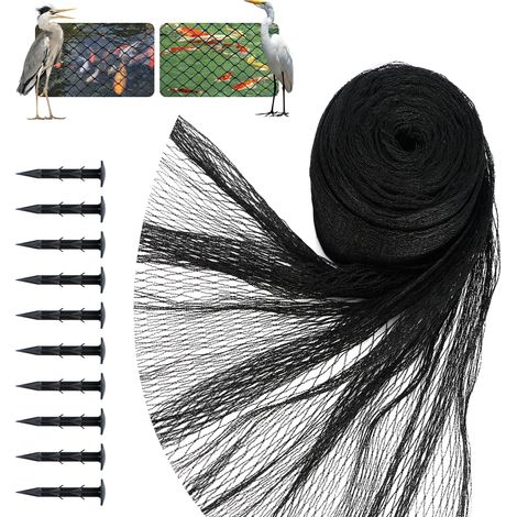 Filet de protection contre les oiseaux et les pigeons - 12 x 12 mm - Maille fine de 30 g/m² - Robuste - Résistant à la déchirure - Résistant aux UV - Bâche de piscine - Filet à feuilles fines - Filet (1/5)