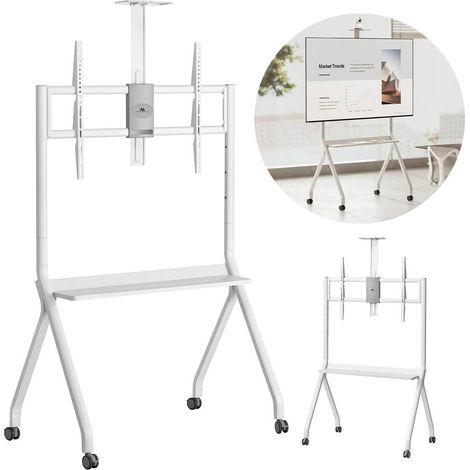 Soporte TV Maclean blanco para televisores de 55 a 100 pulgadas