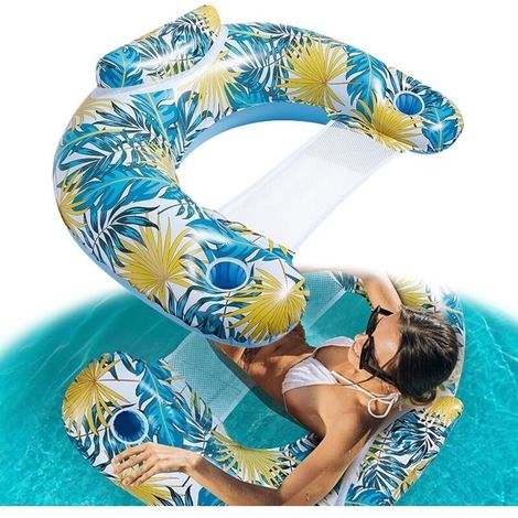 Bouée pour adulte, matelas gonflable 4 en 1, hamac aquatique portable, chaise gonflable, jouets de plage à propulsion manuelle (1/4)