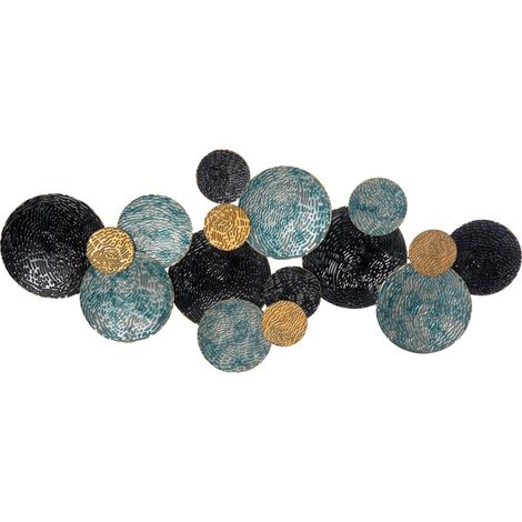 3D Wandbild Metallbild Wandskulptur Modern Wohnzimmerkunst 121x53 cm Or Noir Bleu Décoration élégante Ce produit de haut (1/5)