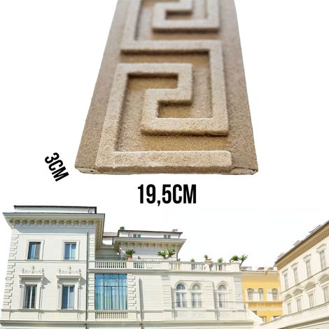 €16,99ml  STOCK  Pacco da 44ml di cornice decorativa in XPS Resinata per esterno 19,5X3X200cm PD013