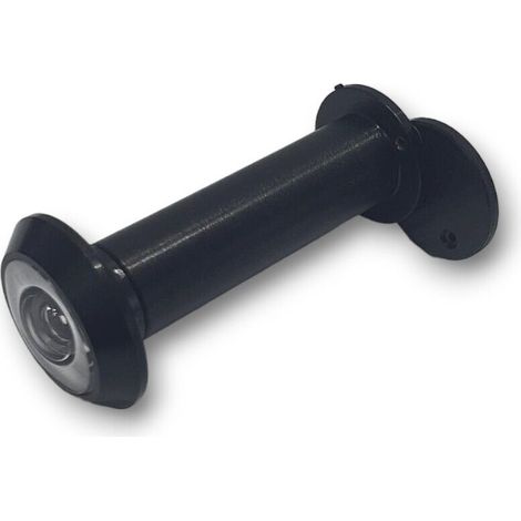 Spioncino per porta blindata legno ingresso nero in alluminio mm 70 120 foro 14 (1/5)