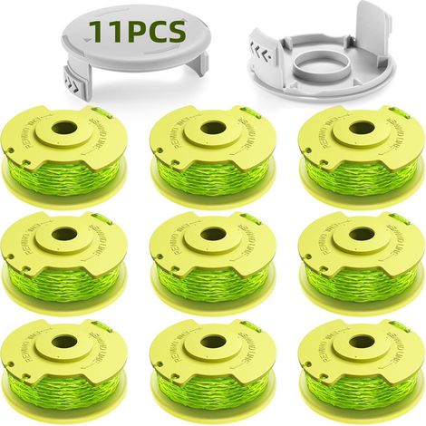 Kit d'accessoires pour tondeuse à gazon R9+2 Green OBI, comprenant des têtes de coupe AC80RL3/AC14HCA et des cordes de coupe. (1/5)