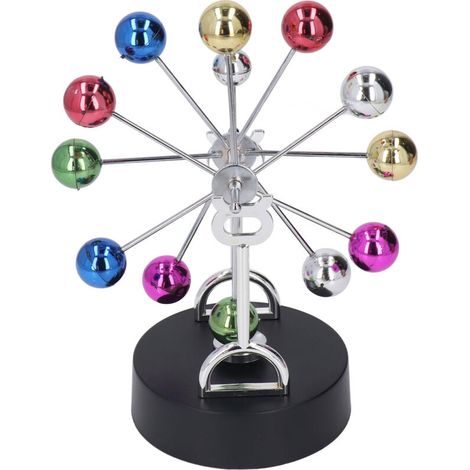 Roue de Noël électrique à rotation magnétique, jouet de bureau, boule métallique colorée, décoration à mouvement perpétuel (1/5)