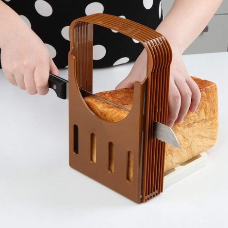 Trancheuse réglable pour pain maison, modèle pliable, pour toasts, bagels et sandwichs.-AquaForge (1/5)