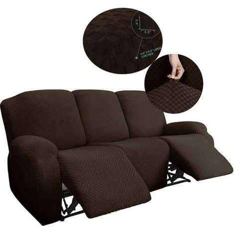 Canapé Relax Sofa Housse, 3 Place Fauteuil Relax Housse De Canapé Les Chats Et Les Chiens Enfant Protège Canapé Housse-marron foncé (1/4)