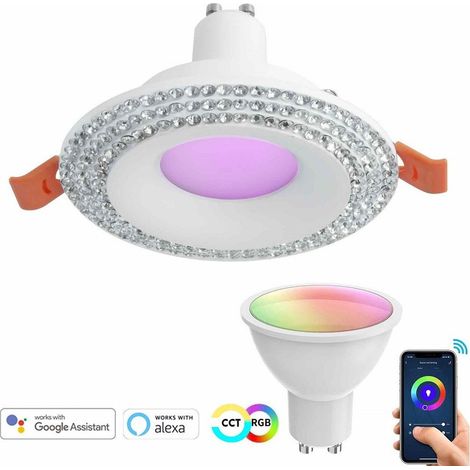 Faretto Led Smart Incasso Tondo Brillantini Gu10 Wifi Rgb Cct Alexa Google 65mm (1/5)