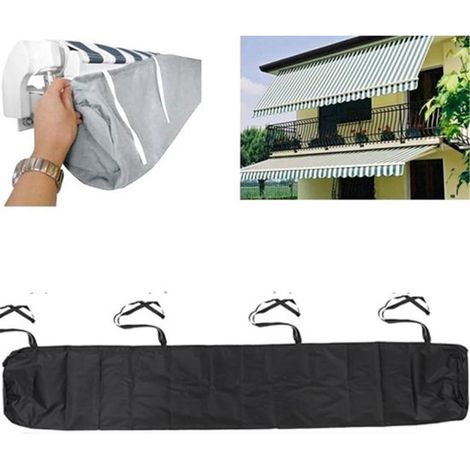 Housse de protection pour store banne 400 cm, imperméable, résistante aux UV et aux intempéries, universelle pour store banne articulé, jardin et terrasse, noir (1/5)