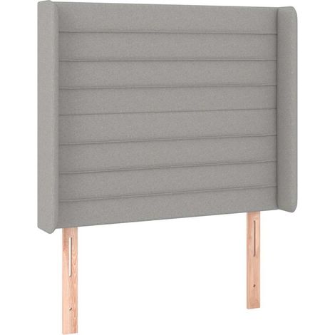 Maison Exclusive - Cabecero con orejas de tela gris claro 83x16x1 (1/5)