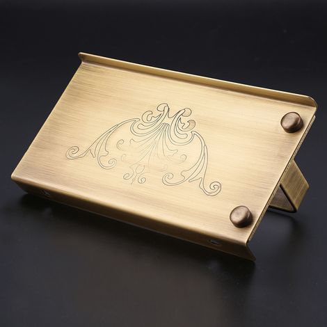 Porte-papier toilette en laiton antique avec support pour téléphone portable, fixation murale, couleur bronze. (1/5)