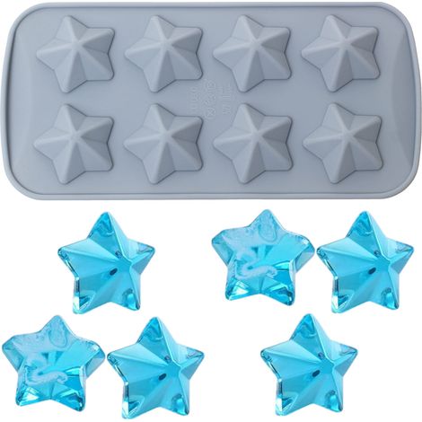 Stampo in silicone per cioccolato, cioccolatini, stelle di ghiaccio, stelle di Natale