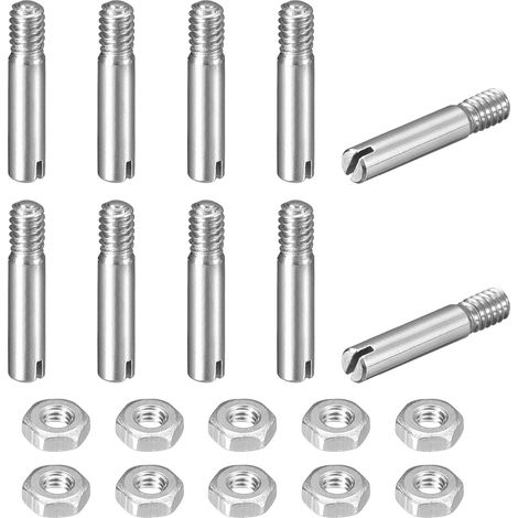 10pcs Goupilles Cylindriques avec Écrou, M2x10mm Goujon Cylindrique Fendu Fileté Externe 304 Acier Inoxydable Industriel Mécanique Chevilles Support d'Étagère Tige Fixation Meubles (1/5)