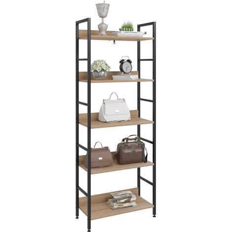 WOLTU Scaffale Legno Libreria per Studio Ufficio Mensole Fioriera Porta Piante (1/5)