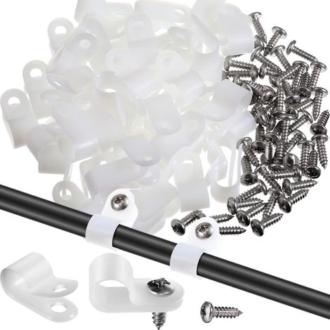 Kabelklemmen Typ R, R10.4 (3/8"), weiß, 100 Stück + 100 Schrauben (1/3)