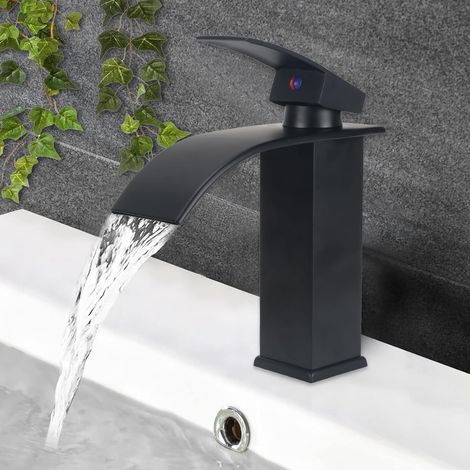 Robinet Lavabo Mitigeur Lavabo Cascade Robinet Salle Bain Avec une Hauteur de Bec de 110 MM Avec Tuyau de Sortie  G 3/8 Robinet Lave Main Mitigeur