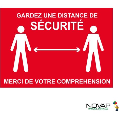 Panneau Garder une distance de sécurité - Rouge - Rigide A4 - 4600178