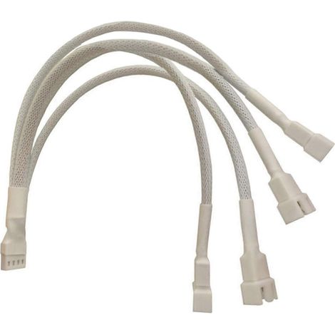 Hochleistungs-Lüfter-Splitter-Adapter (1 auf 4) Kompatibel mit 4-Pin-PC-Lüftern Merkmale: Überstromschutz, Langlebigkeit Farbe: Weiß (Weiß) (1/5)