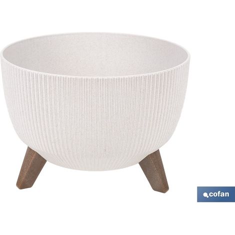 Fioriera decorativa in WPC con gambe staccabili e drenaggio Ø 290 x 230 mm, 9,3 l (1/4)