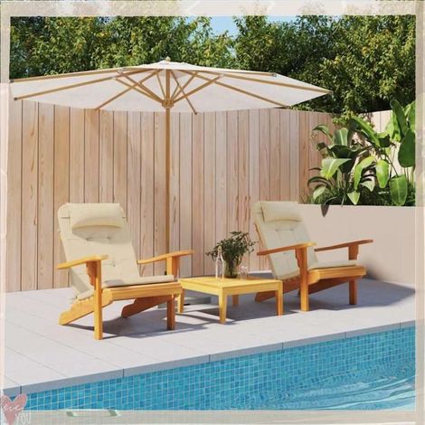 361833 Coussins de chaise adirondack lot de 2 beige tissu oxford (1/5)