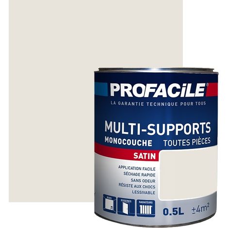 Peinture intérieure multi-supports, satin, murs, plafonds, boiseries, radiateurs, sans odeur, plusieurs teintes PROFACILE E8E4DB 0.5 litre