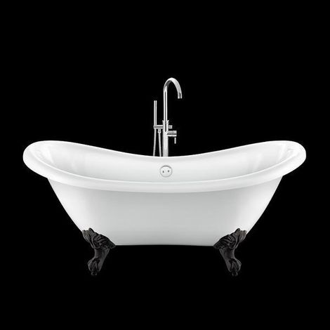 Vasca da bagno freestanding con piedini DARLINGTON Bianca 175 cm Piedini di aquila Neri