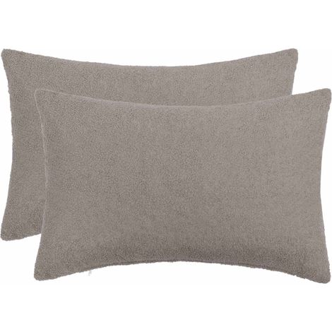 Kissenbezug 2 pcs HEERLEN Hellgrau 30 x 50 cm Bouclé vidaXL (1/4)