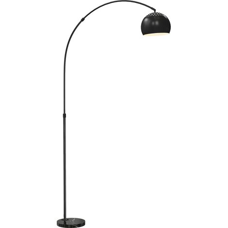 HOMCOM Arc Floor Lamp for Living Room, Free Standing Tall Lamp, Black (1/5)