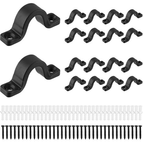 18 Pcs Crochets métal Forme U en, Plaque à Oeillets pour Plaque à Oeil, Pontet Crochets, Piton à Visser Lourde à Œillet Crochet, Anneau de Fixation en pour Plafond Mural Balançoire Hamac (1/5)