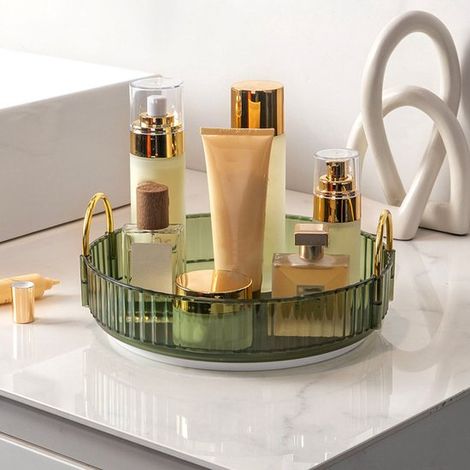 Mensola portaoggetti, mensola per cosmetici da toeletta, mensola portaoggetti girevole a 360° per il bagno, ampia mensola portaoggetti per prodotti per la cura della pelle (1/5)