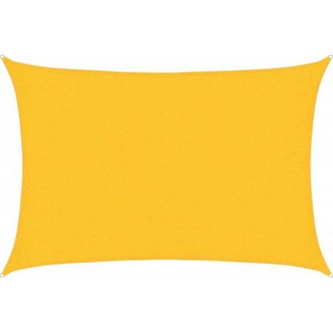 Voile d'ombrage, polyéthylène haute densité (PEHD), rectangulaire jaune, 2x3 mètres, 160 g/m². (1/5)